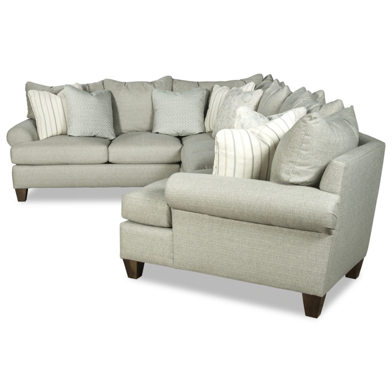 Light Gray Five-Seat Sectional Sofa with Cushions