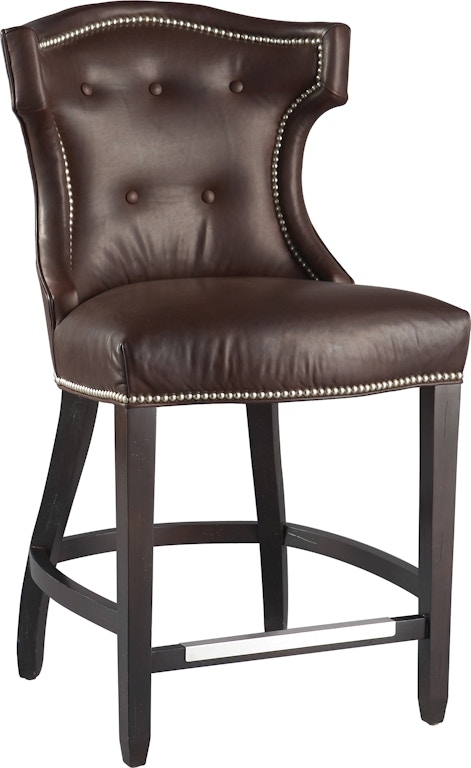 Lillian August Leather Quinn Counter Stool with Nailhead Trim