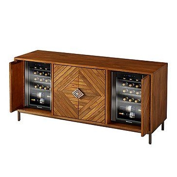 Loire American Oak Wine Credenza with Integrated Wine Coolers | Wine ...