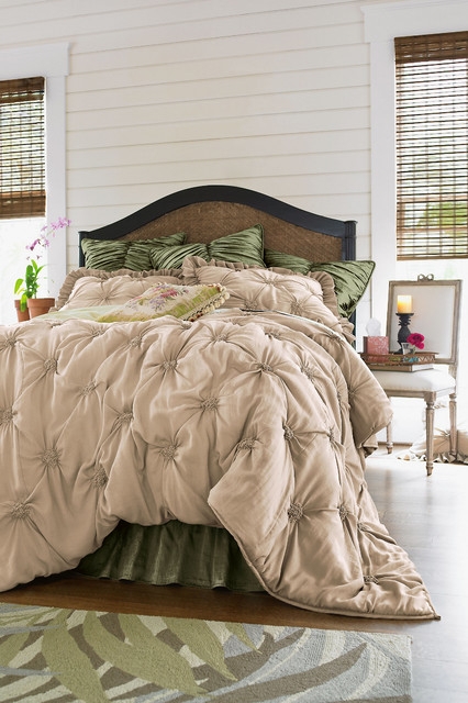 Lombardi Smocked Coverlet - Mediterranean - Bedding - st louis - by ...