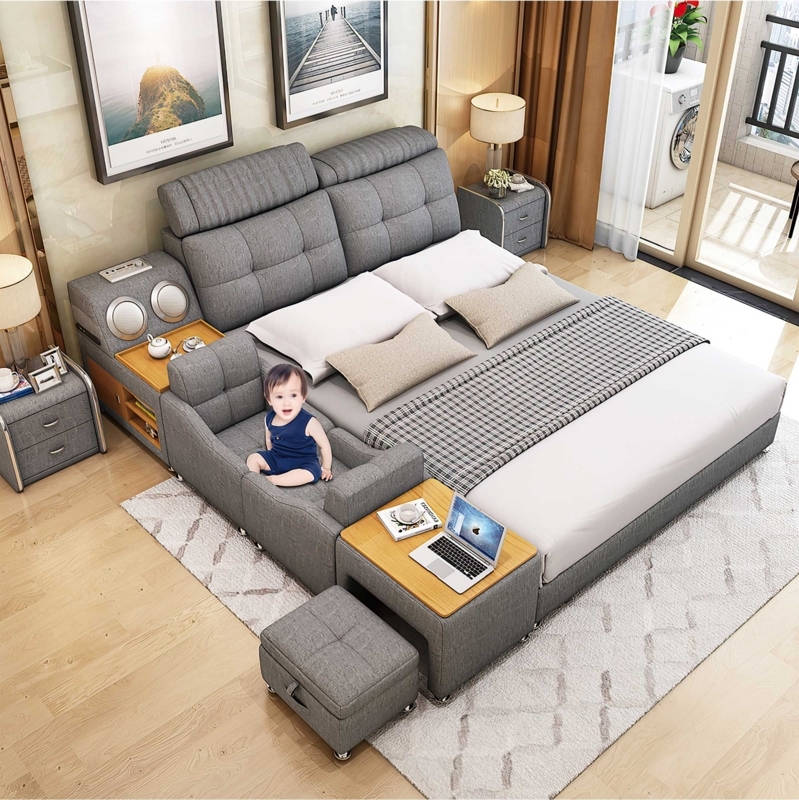 Lucinda Modular Modern Multifunctional Queen Bed