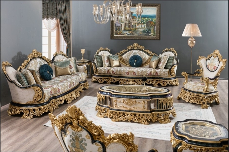 Luxurious Turkish Furniture with Ornate Gold Detailing