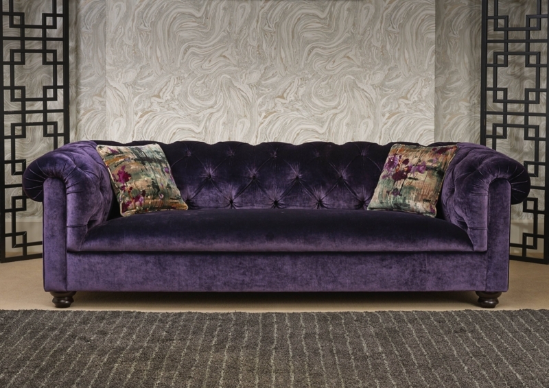 Luxurious Velvet Purple Chesterfield Sofa Design