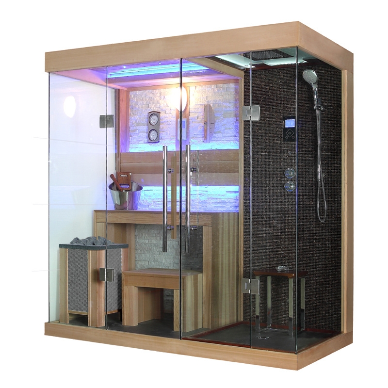Luxury Red Cedar Steam Shower and Sauna Combo