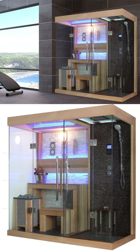 Luxury Red Cedar Steam Shower Sauna Combo