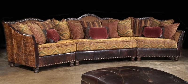 Luxury Western Style Sectional Sofa with Leather