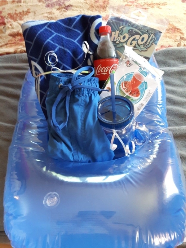 Men's Pool Party Gift Basket with Swim Essentials