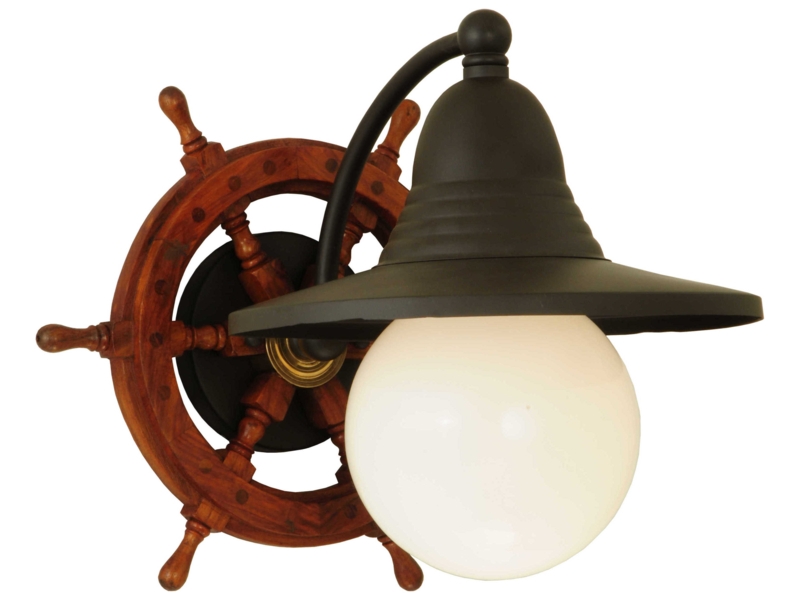 Meyda Nautical Wall Sconce with Ship Wheel Design