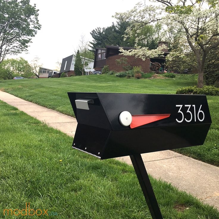 Mid-Century Modern Black Curbside Mailbox Design