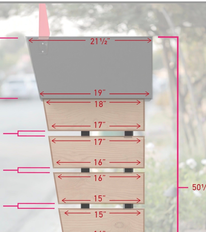 Mid Century Modern Block Style Mailbox Dimensions