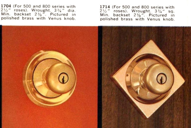 Mid-Century Modern Brass Door Hardware 1950s 1960s