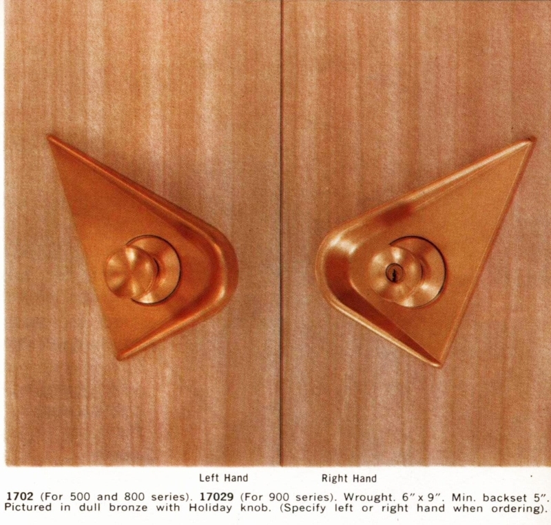 Mid-Century Modern Bronze Door Hardware 1950s