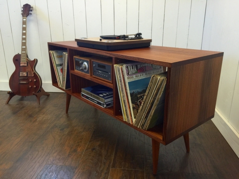 Mid-Century Modern Media Console for Record Players