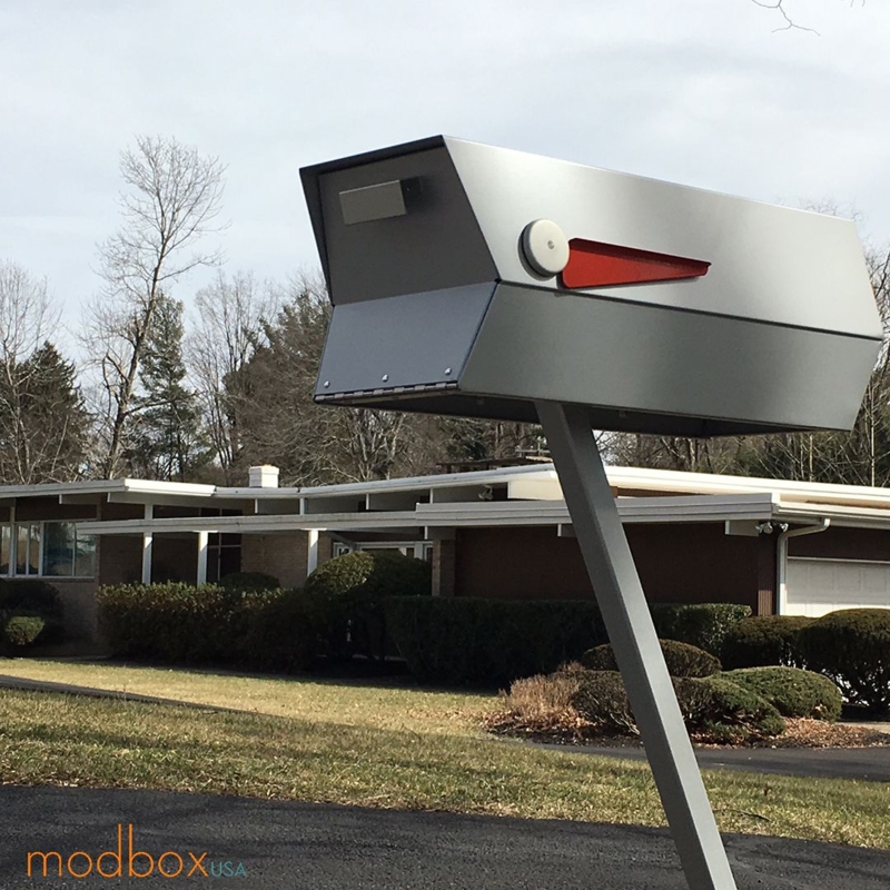 Mid-Century Modern Minimalist Steel Mailbox Design