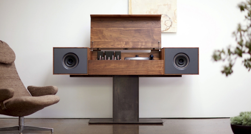 Mid-Century Modern Record Player Console Design