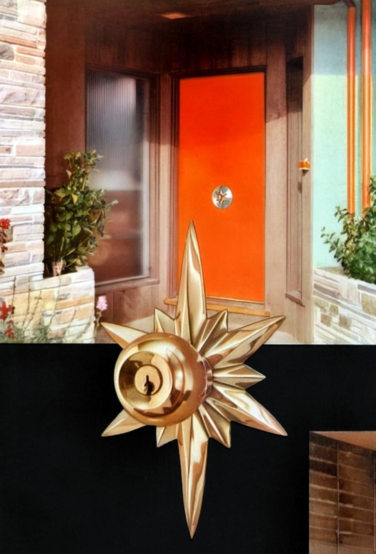 Mid-Century Modern Starburst Door Hardware 1950s