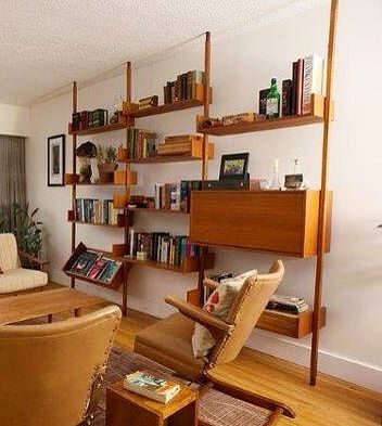 Mid Century Modern Wall-Mounted Shelving Unit