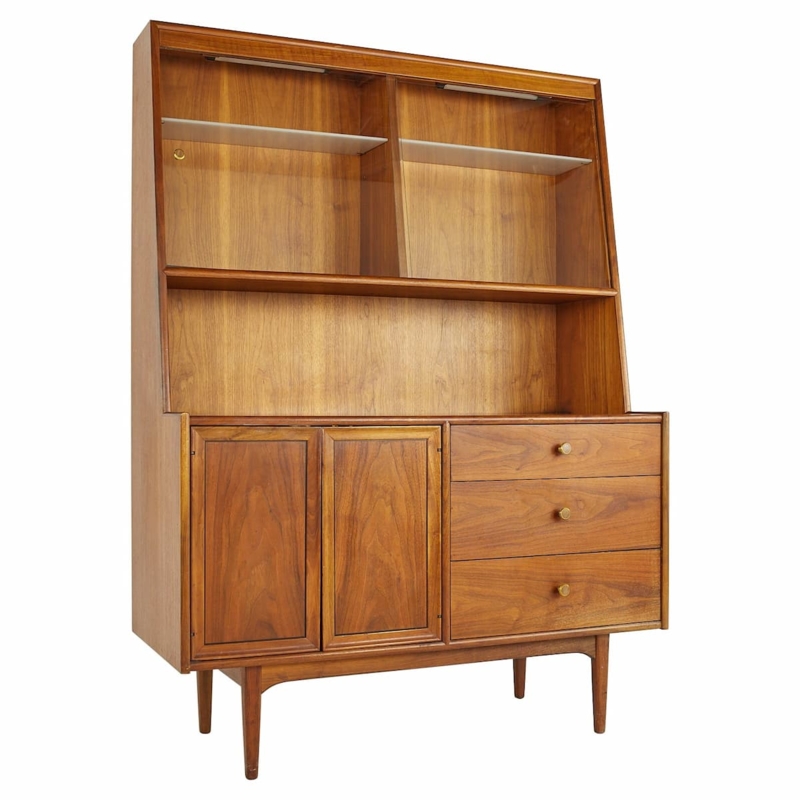 Mid Century Modern Walnut China Cabinet