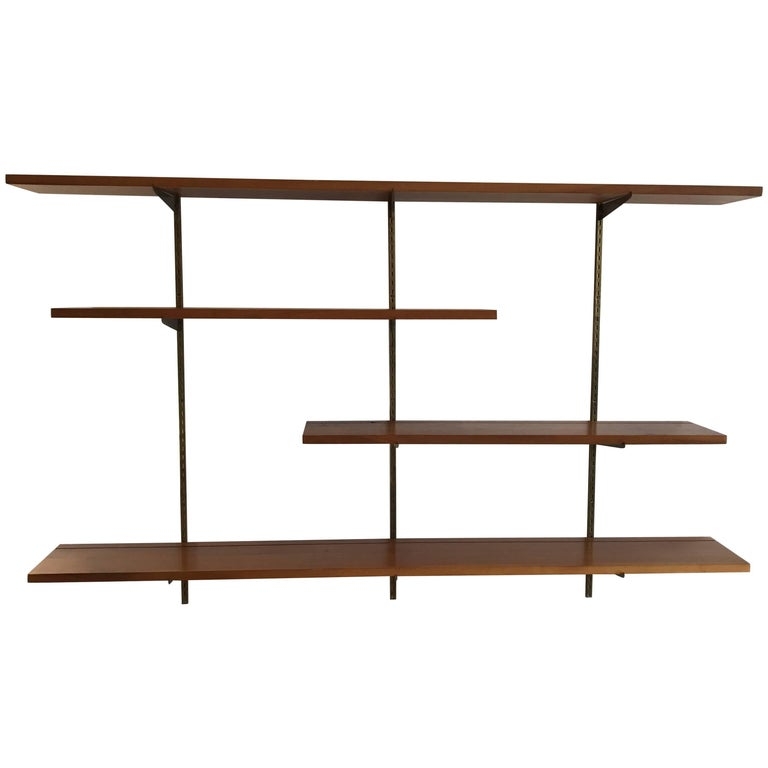 Mid-Century Modern Walnut Wall Shelf Unit