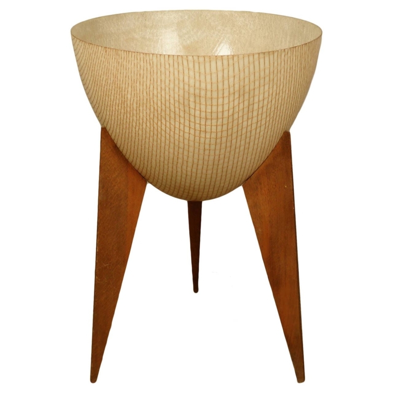 Mid-Century Modern Wooden Tripod Bullet Planter