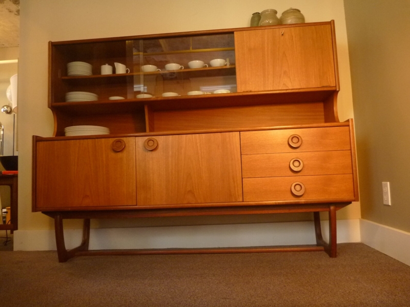 Mid Century Teak Hutch with Storage and Display
