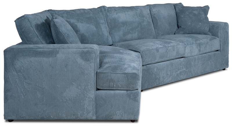 Milford Blue Cuddle Chaise Sectional Sofa