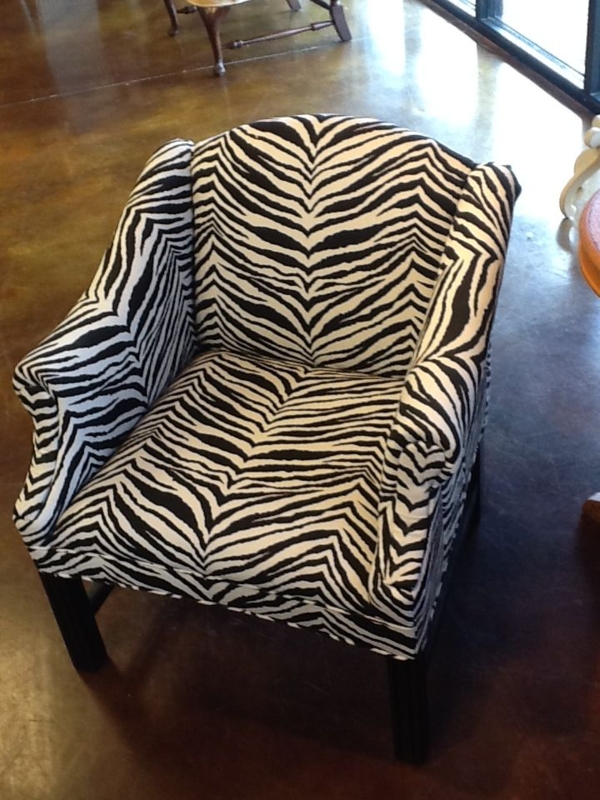 Mini Zebra Print Accent Chairs Set of Two