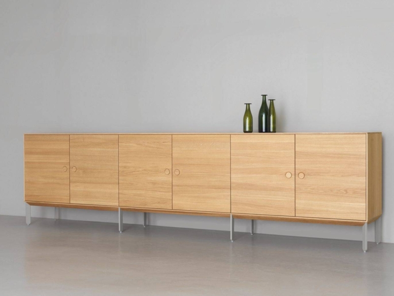 Minimalist Extra Long Wooden Sideboard with Modern Legs