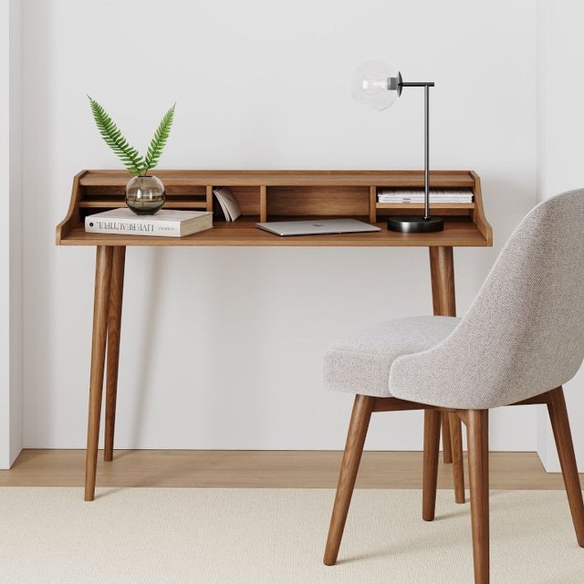Minimalist Scandinavian Wooden Desk with Chair