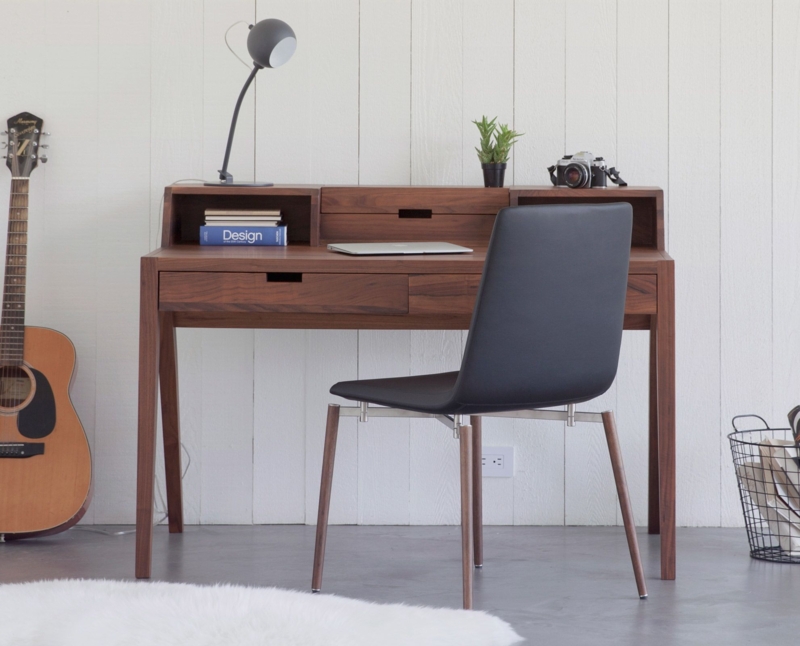 Minimalist Scandinavian Wooden Desk with Modern Chair
