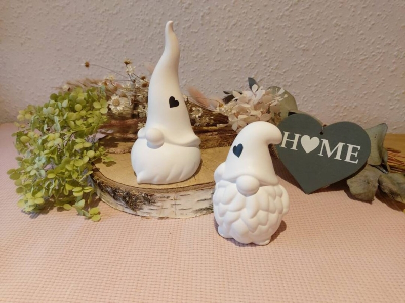 Minimalist White Ceramic Christmas Elf Decorations
