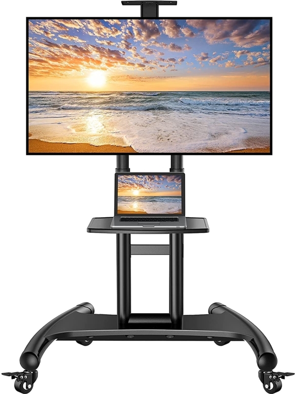 Mobile TV Cart for Flat and Curved Screens