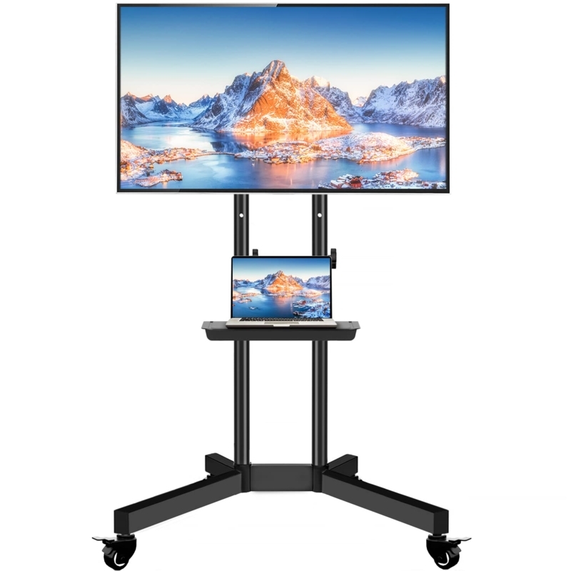 Mobile TV Stand with Wheels for Large Screens