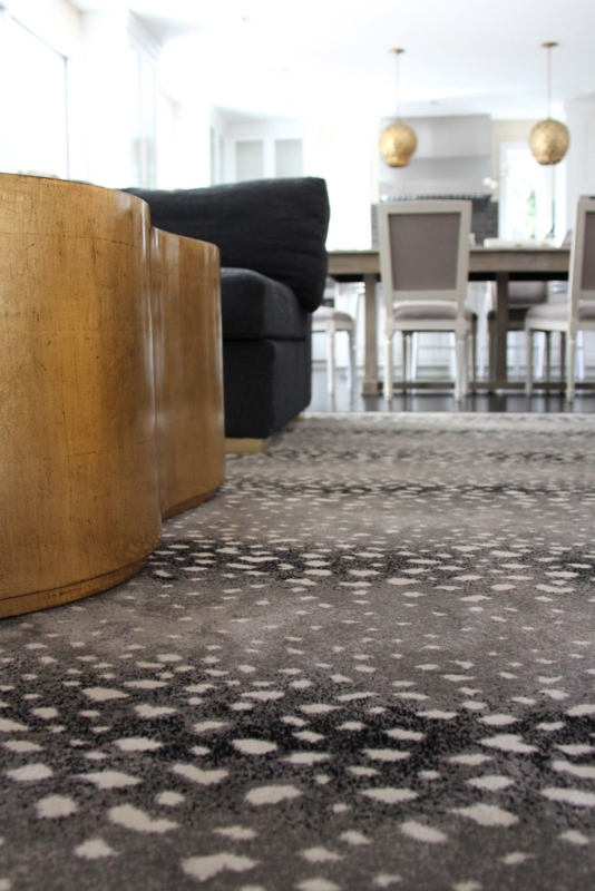 Modern Antelope Print Area Rug in Living Room