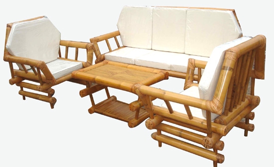 Modern Bamboo Furniture Set with Cushions