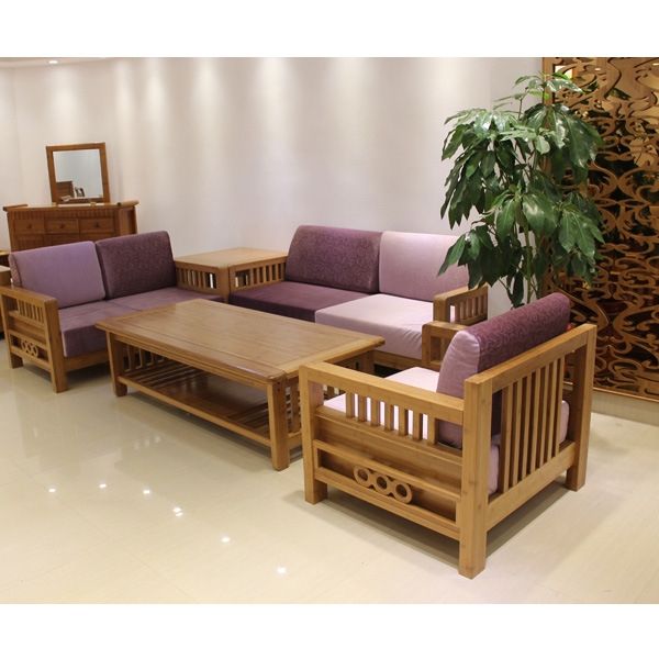Modern Bamboo Sofa Set with Coffee Table