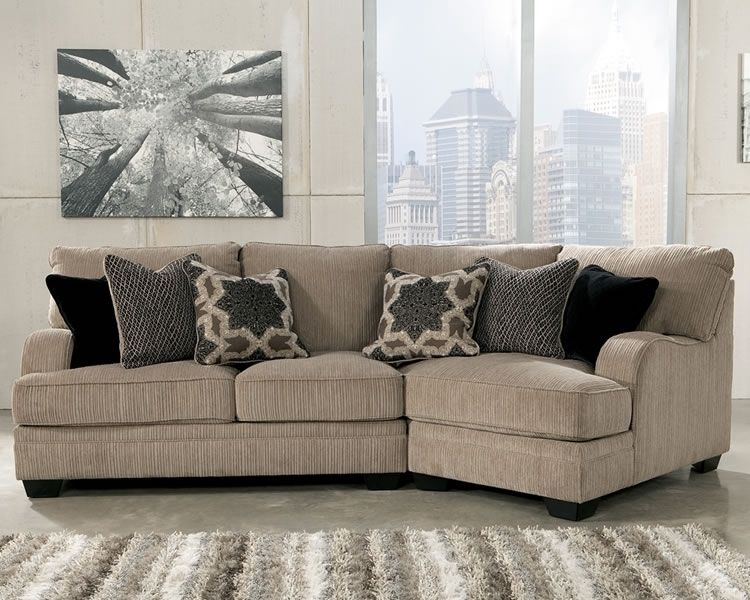 Modern Beige Sectional Sofa with Cuddler Piece