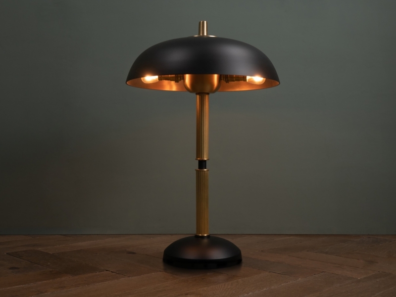 Modern Black and Gold Desk Lamp with Warm Light