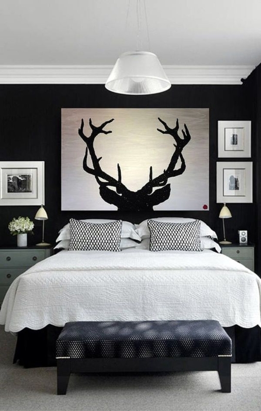 Modern Black and White Masculine Bedroom Design
