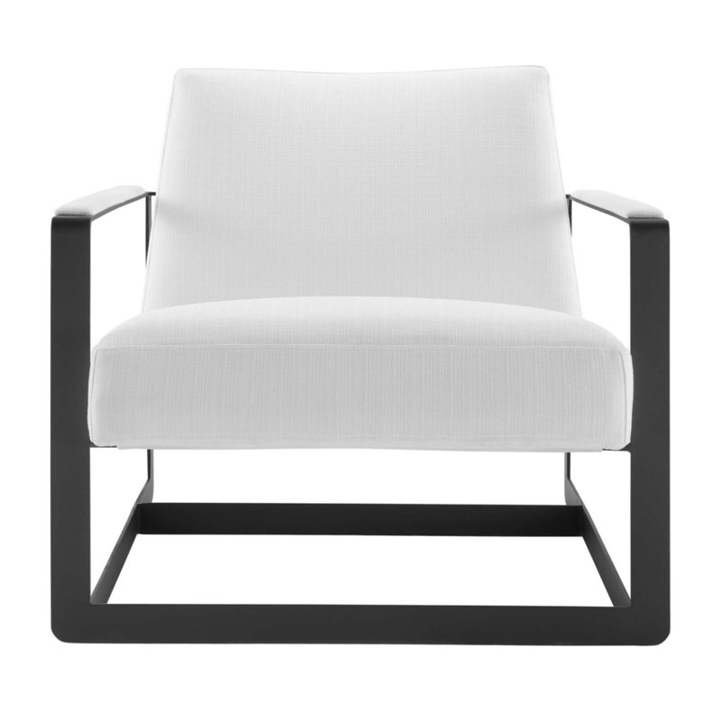 Modern Black and White Upholstered Accent Chair