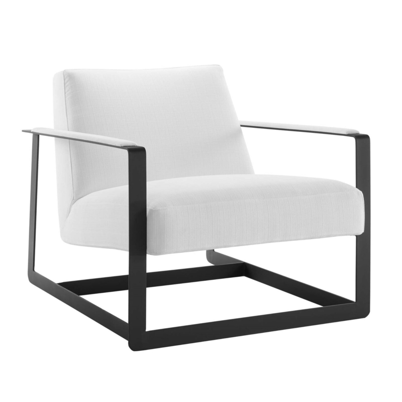Modern Black and White Upholstered Accent Chair