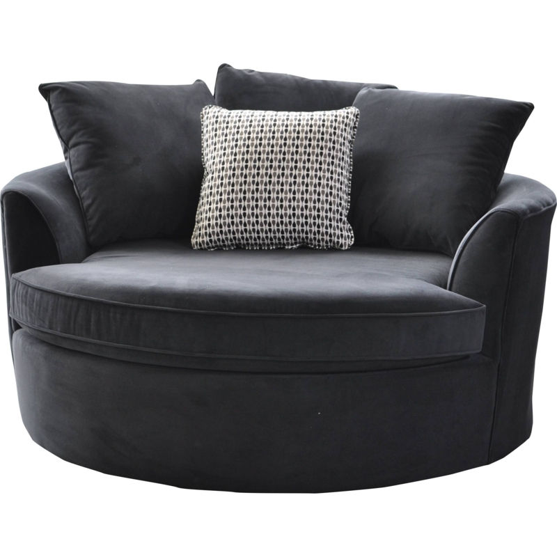 Modern Black Cuddler Swivel Sofa Chair