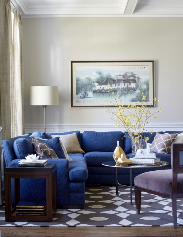 Modern Blue and Grey Living Room Design Ideas