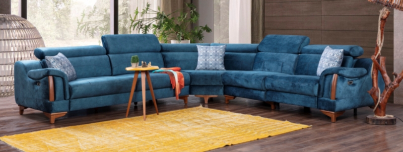 Modern Blue Sectional Sofas from Turkey