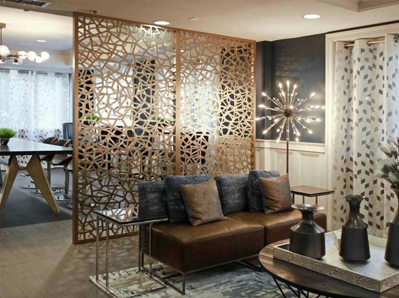 Modern Bronze Gold Decorative Room Divider Screen