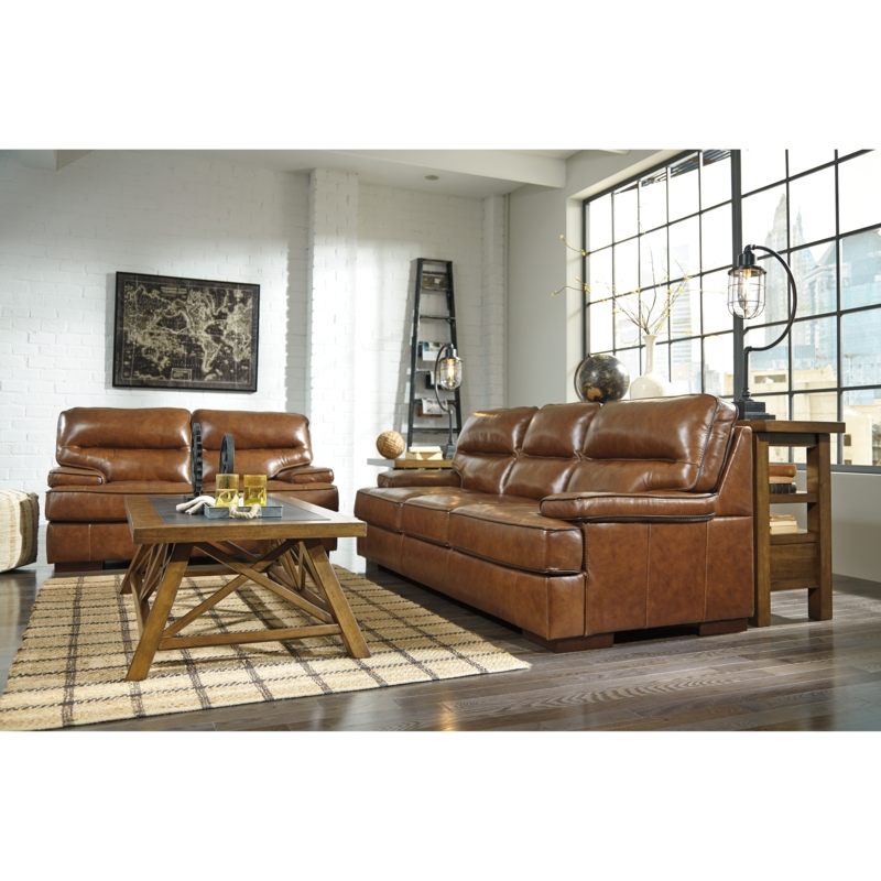 Modern Brown Leather Sofa Living Room Design