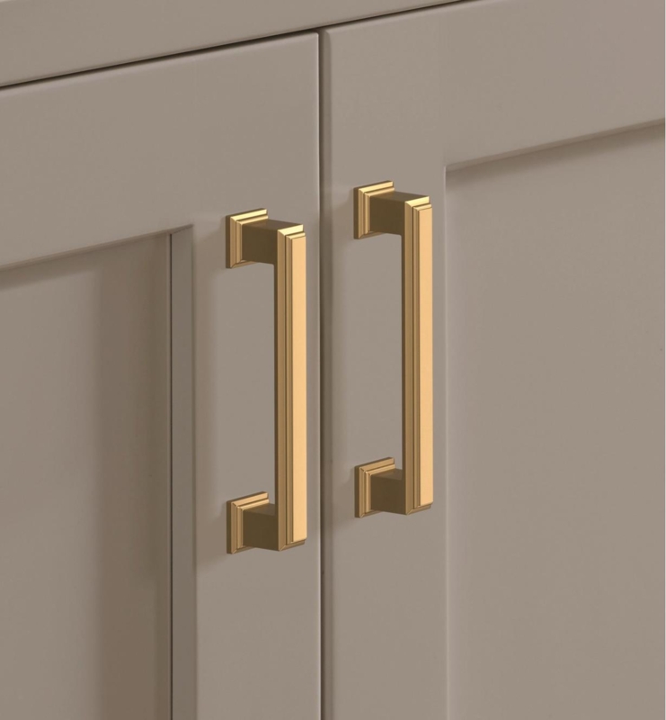Modern Cabinet Doors with Elegant Gold Handles