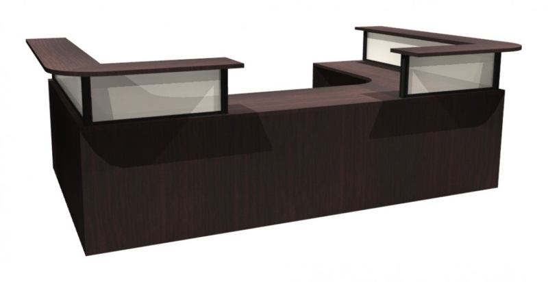 Modern Cherry Wood 2-Person Reception Desk