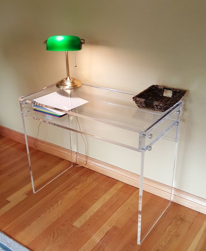 Modern Clear Acrylic Desk with Lucite Design