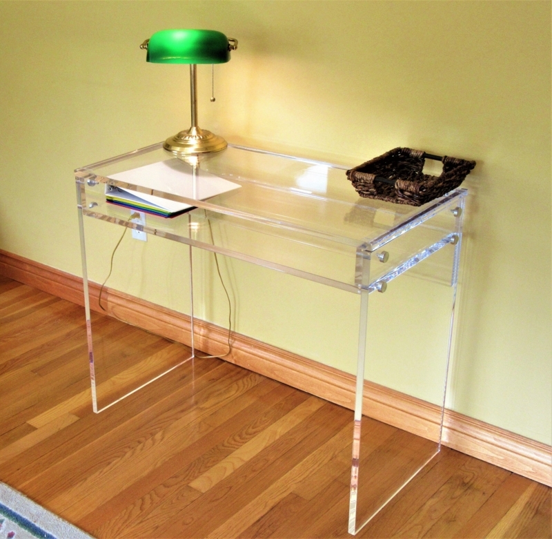 Modern Clear Acrylic Desk with Lucite Design